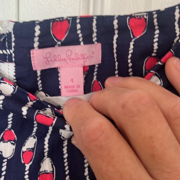 Lilly Pulitzer Size 4 Tate Navy Mini Nautical Coastal Skirt in Swim Lanes Print - Picture 6 of 7